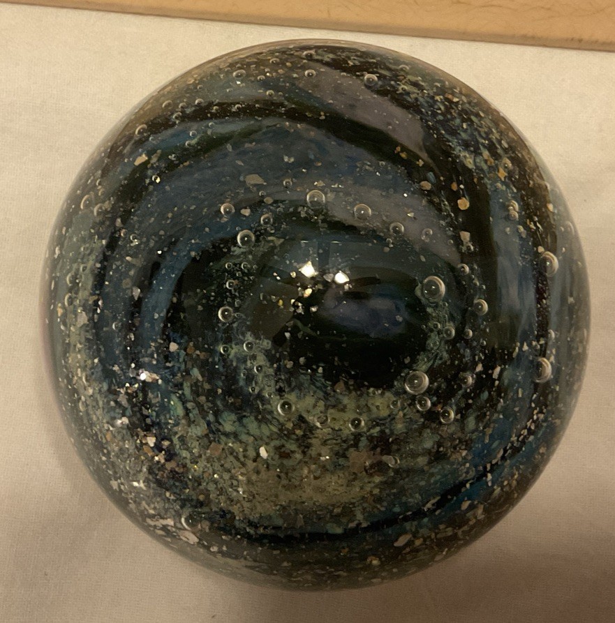 Vintage 1999 Keith Cerasoli Milky Way Galaxy Glass Paperweight 3 1/2” Diameter
