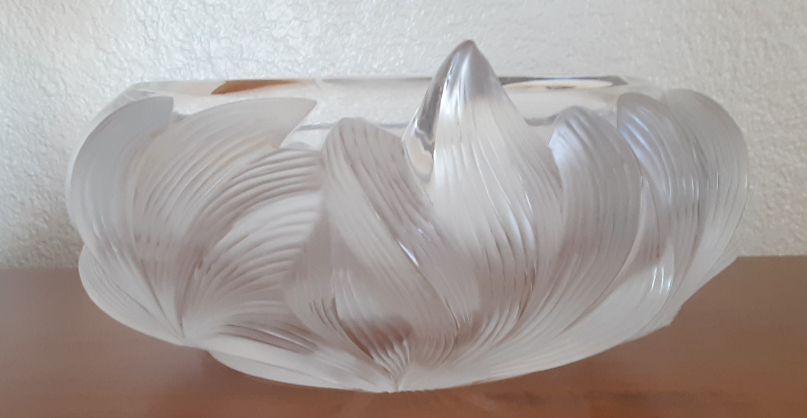 Large Lalique Crystal Floral (“Pivoine”) Round Bowl – France