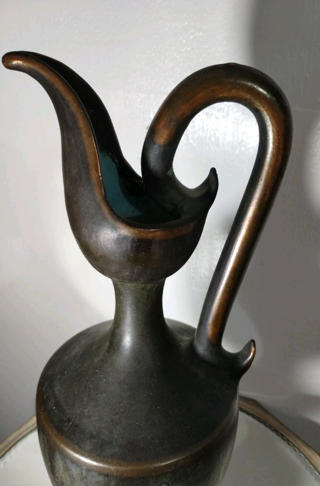 Antique – Mid Century Potter Art Oinochoe – Ewer -Vase 14″X5″