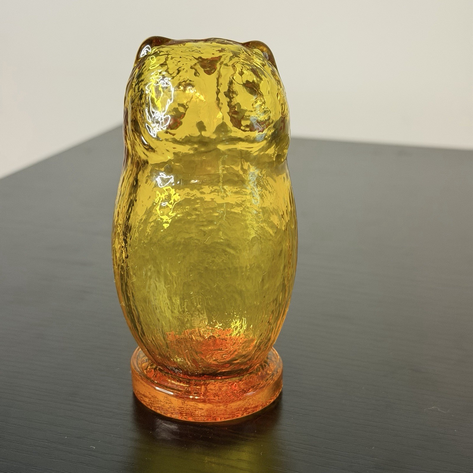 Vintage Pilgrim Glass Amberine Owl Figurine – 1970s – Glass Art – Mold Blown
