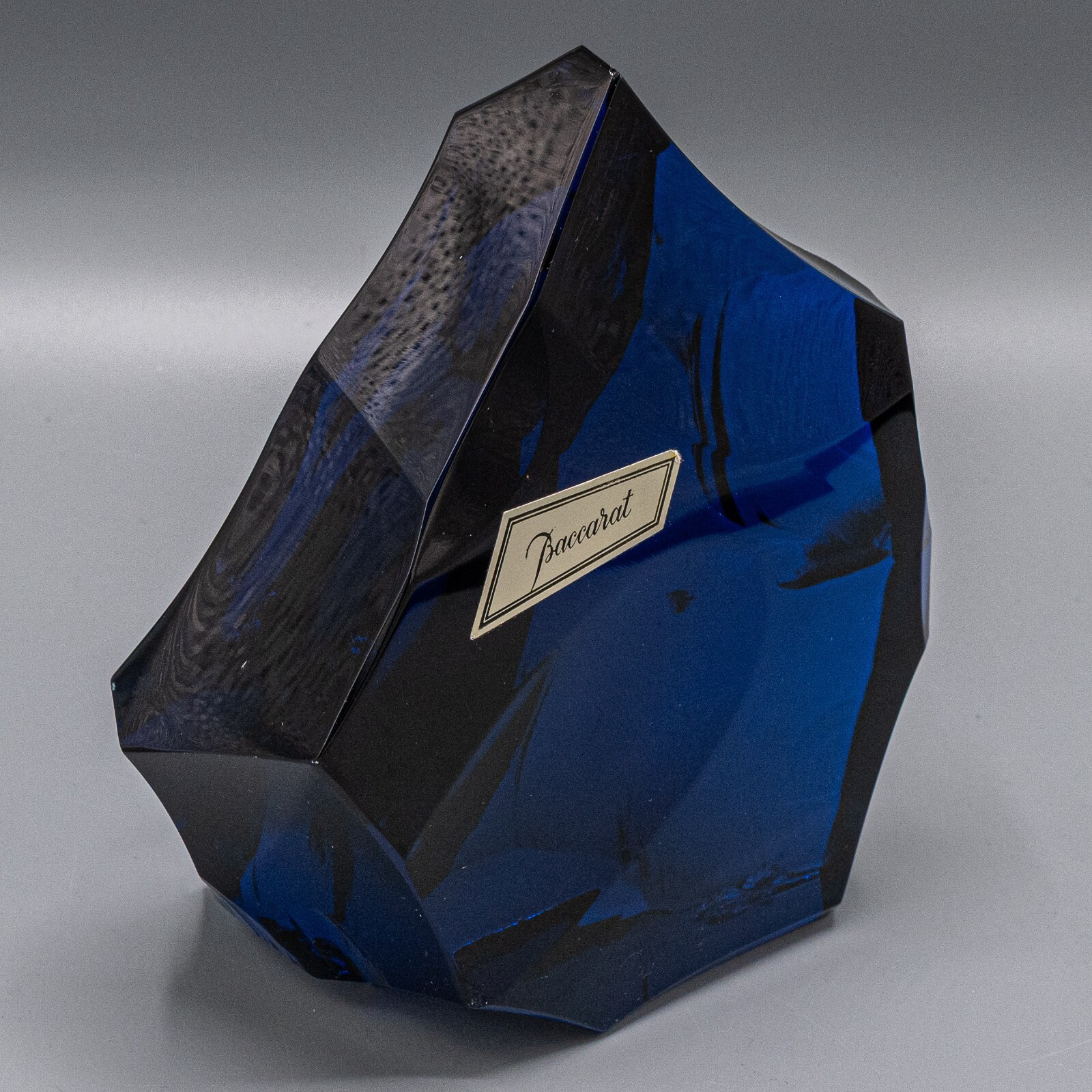 DAMAGED Baccarat Crystal Iceberg Glass Ice Chunk Sculpture 6 7/8″ – Blue