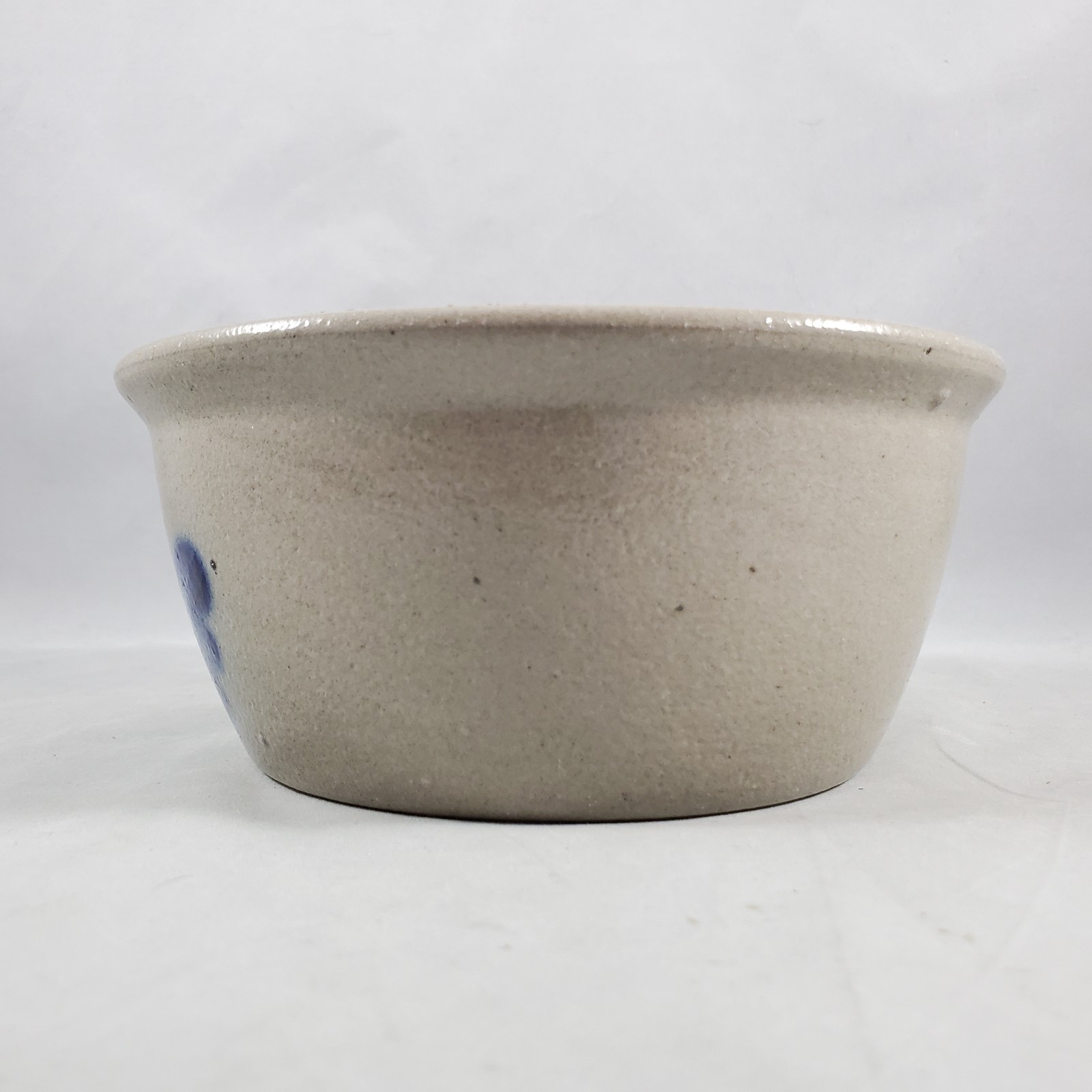 Beaumont Pottery York Maine Salt Glazed Crock Sm Bowl Cobalt Blue Winged Heart