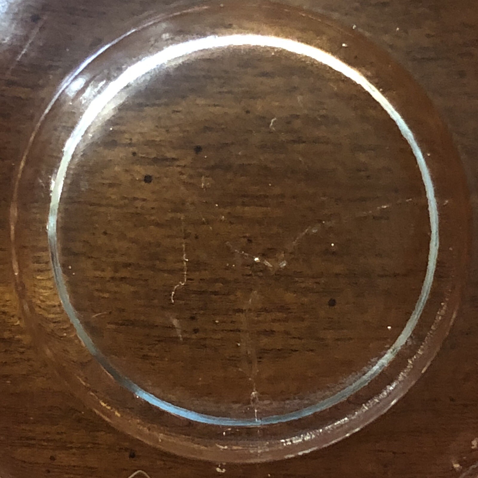 Glass Tealight Candle Holder Peach Color With Diamond Design 2 3/4 inches Tall.