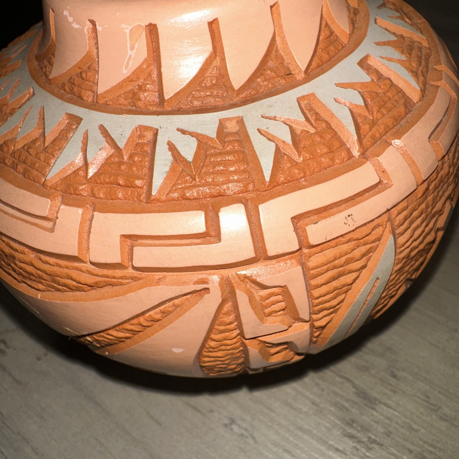 Laguna New Mexico Art Pottery Vase made & signed by P.K. Lucario 1993