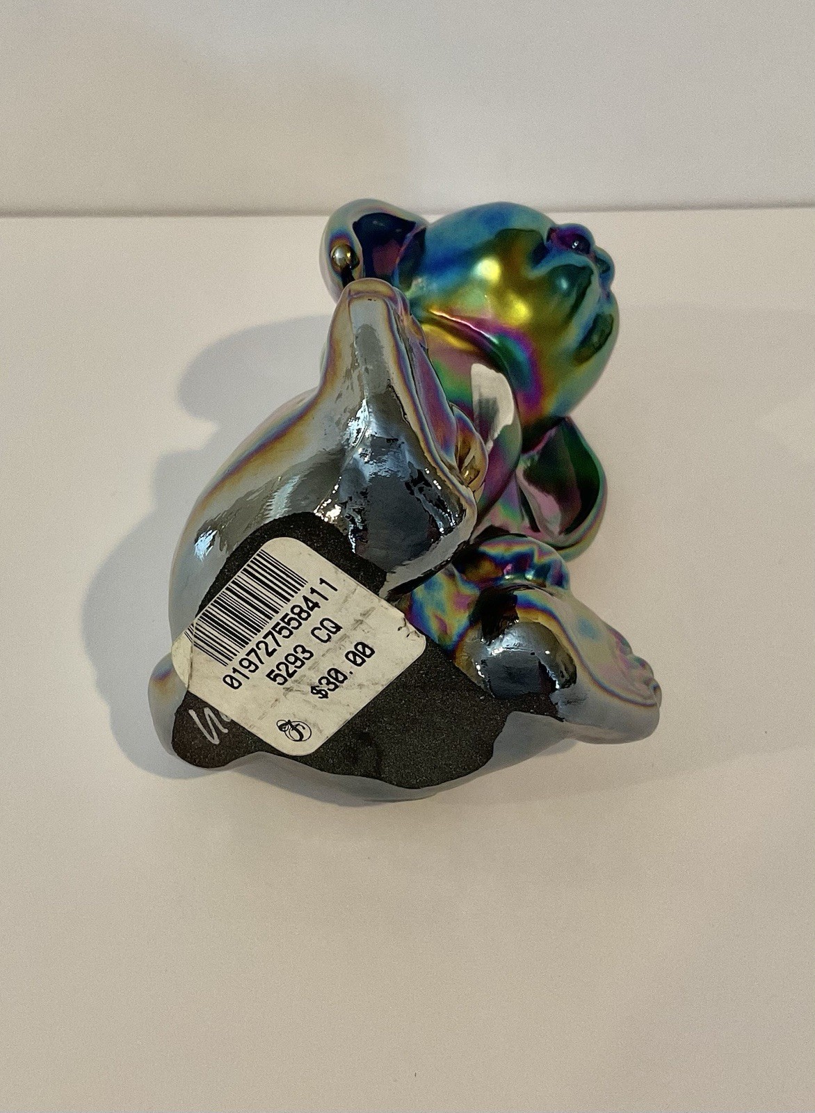 Fenton Amethyst Carnival Glass Lop Eared Bunny Easter Hand Painted