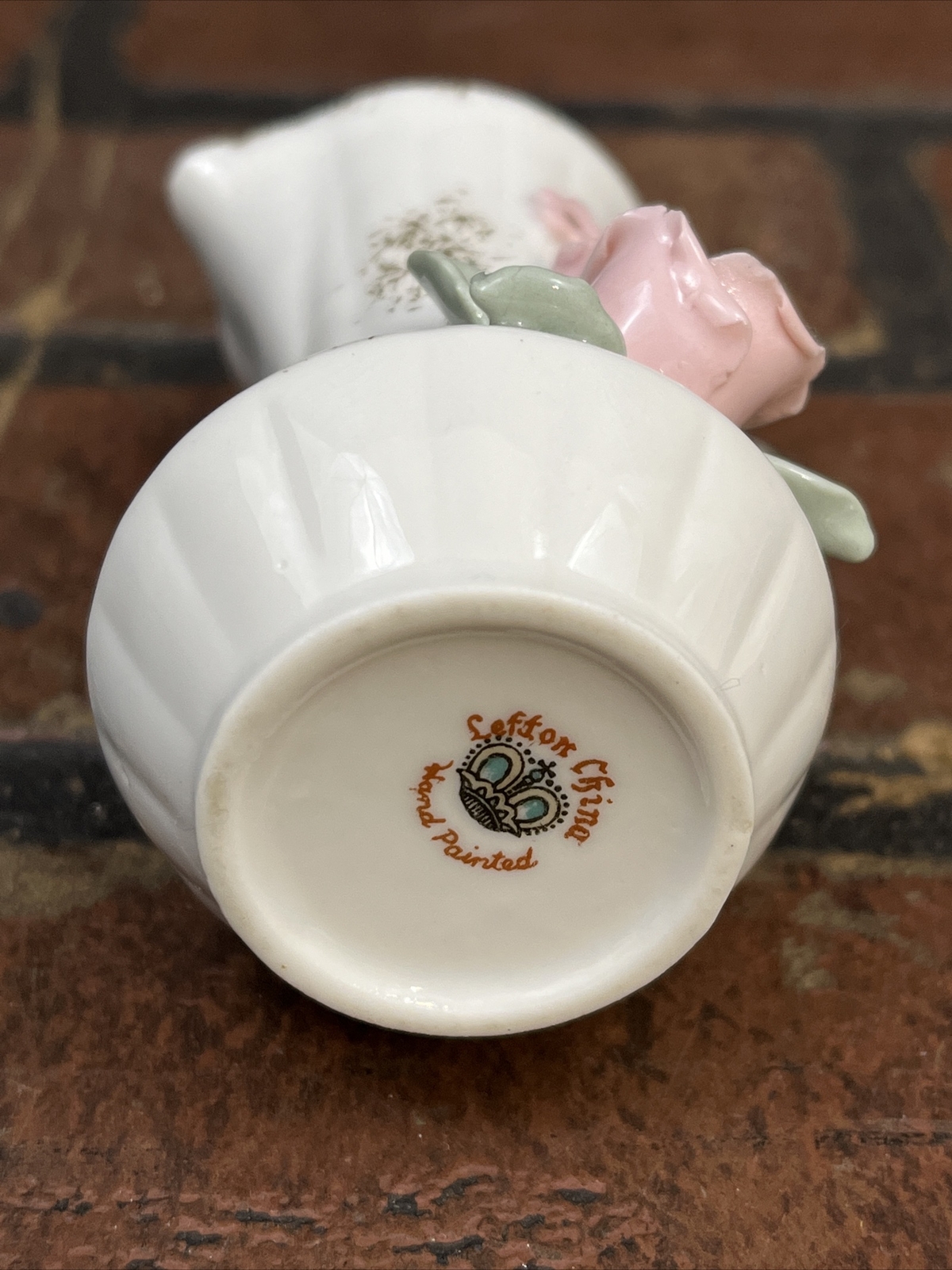 Vintage Lefton Floral Rose Pitcher/Vase Mini Pitcher 3″