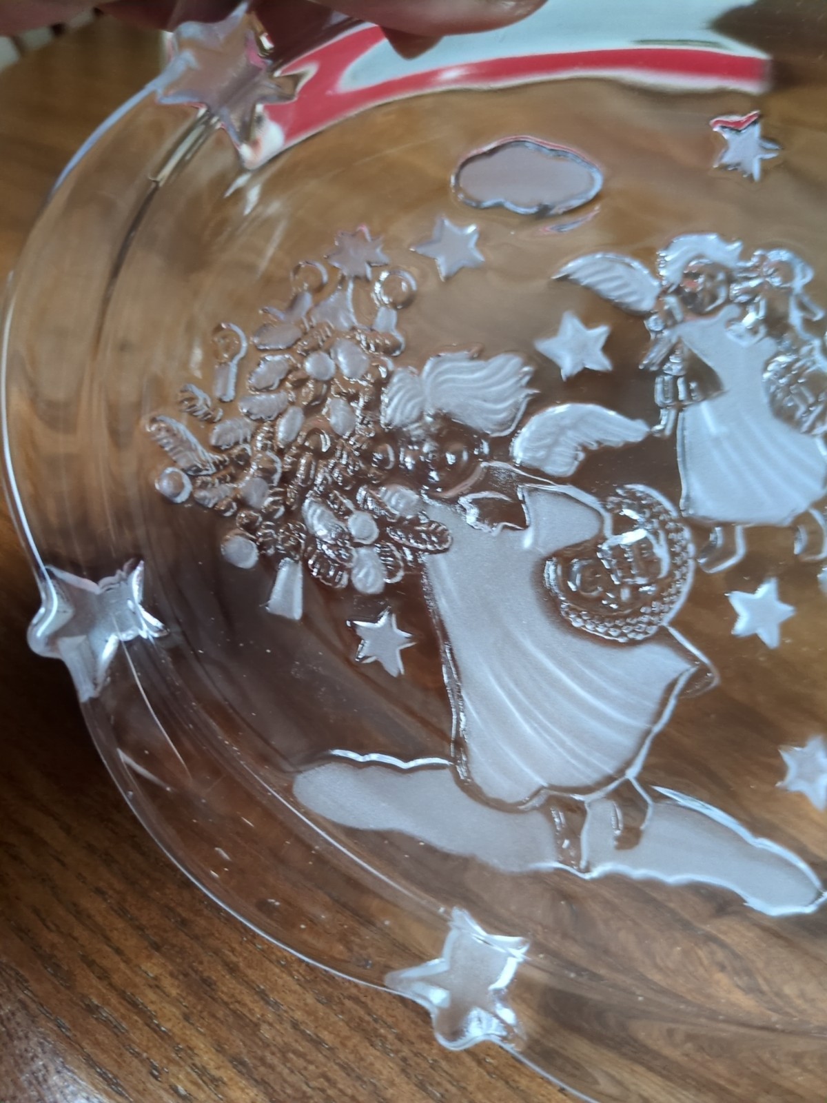 Mikasa Holiday Lights Sweet Dish 9-in Crystal Glass Angels