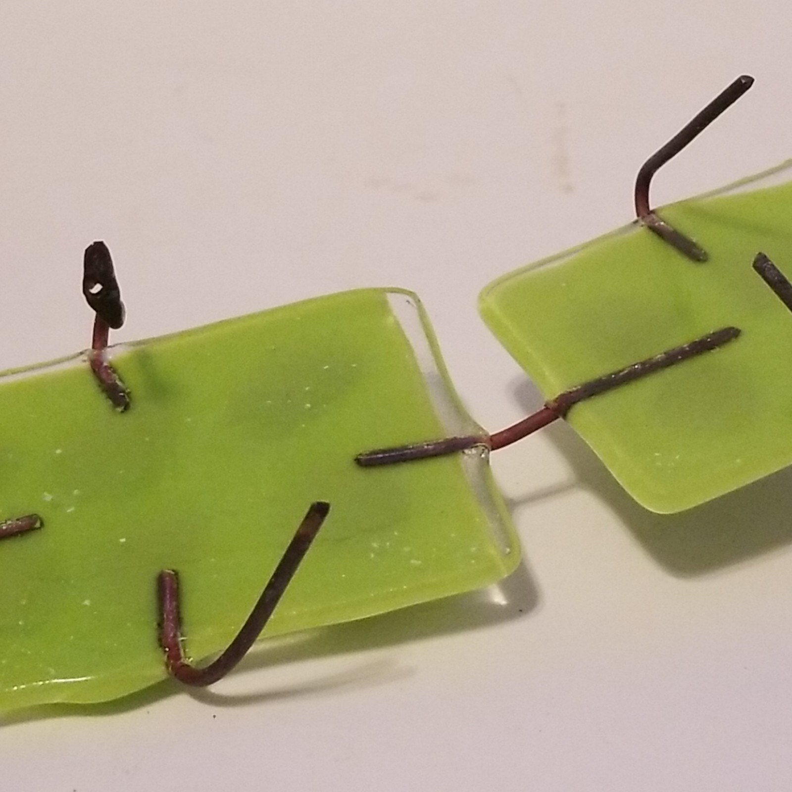 Alligator Hand Made Handcrafted Fused Glass & Metal 13″ Long, Posable and Cute