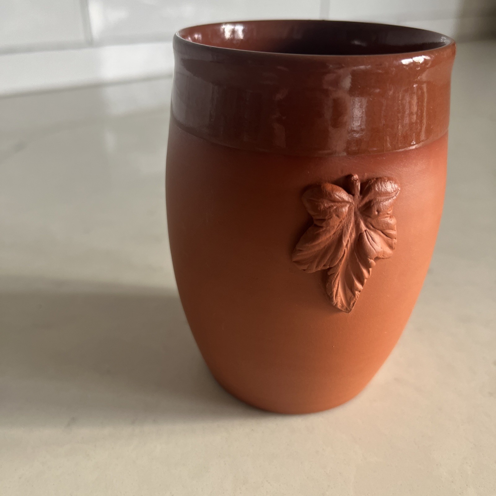 B Taylor Wine cup – leaf motif Jar Pottery