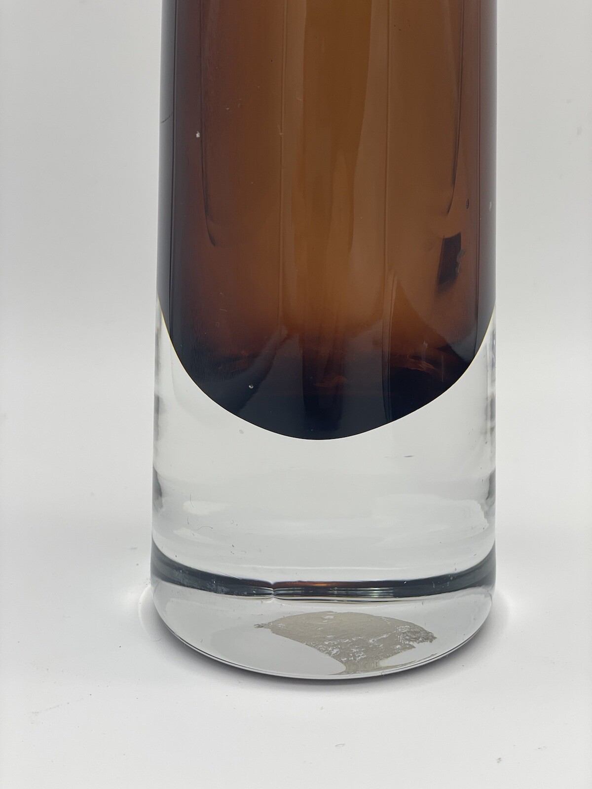 Krosno Poland Art Glass Vases 15.75” & 12” Tall -Amber Brown -Original Sticker