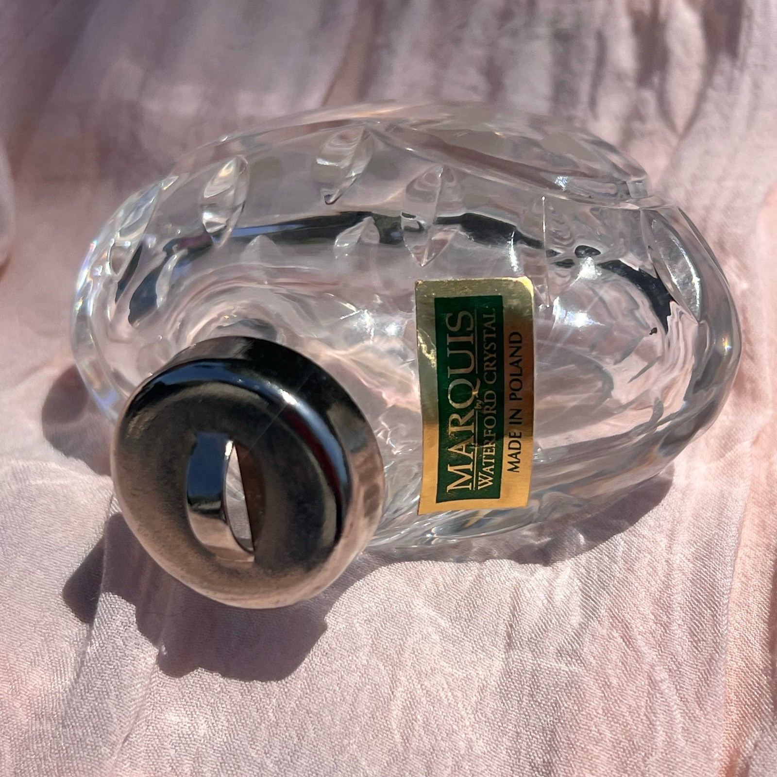 Marquis By Waterford Crystal Made In Poland Etched Bubble Heart Ornament