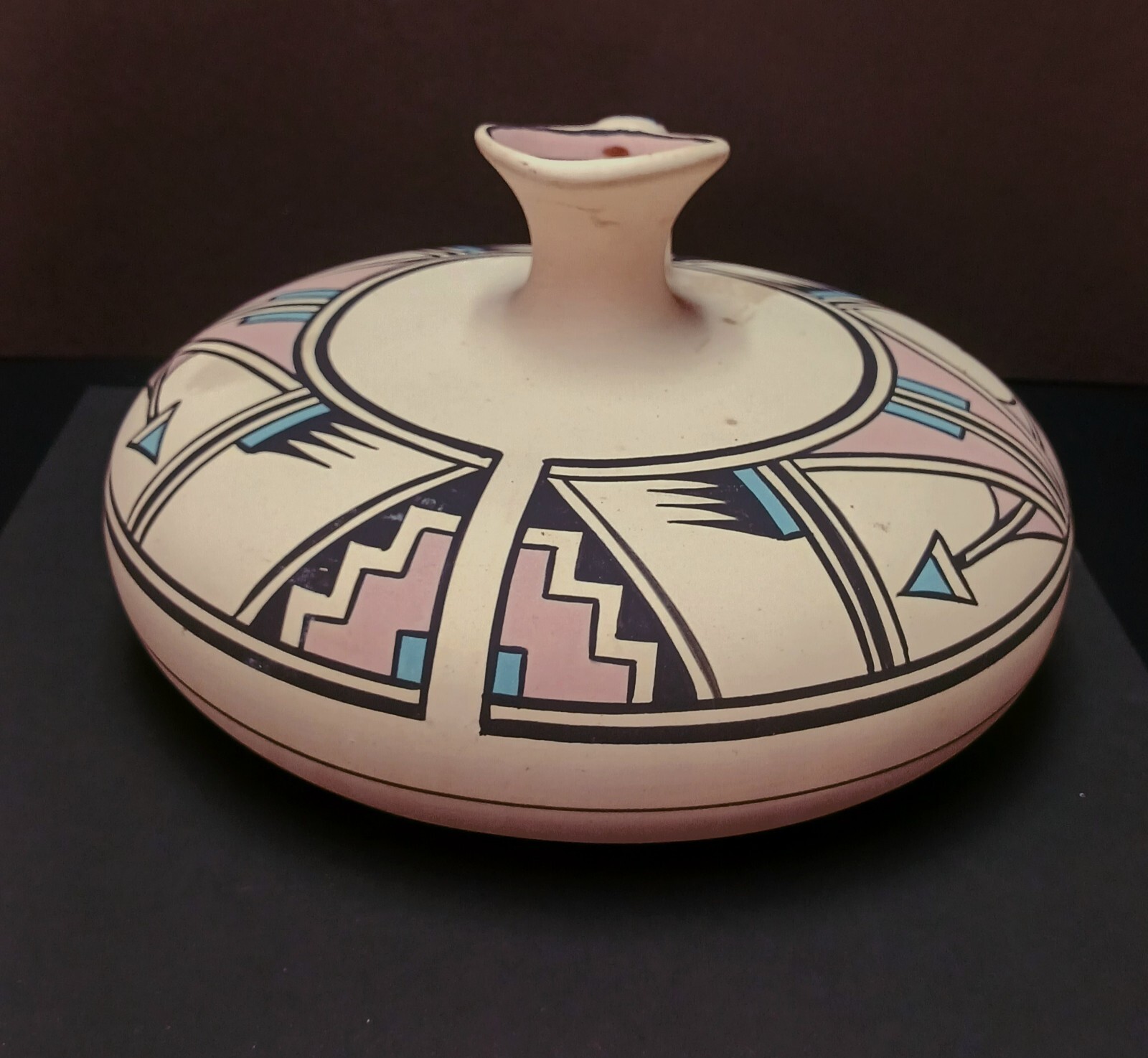Vintage ” Arrows “Hand Painted Stoneware By Desert Pueblo Pottery. Unusual Piece