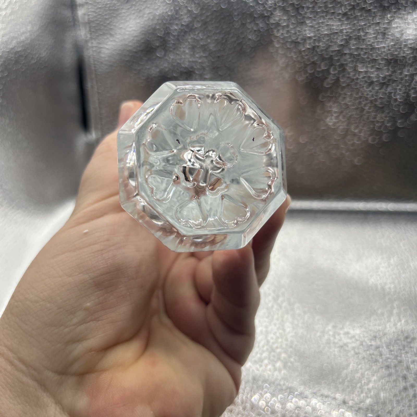 DePlomb Crystal Lead Heart Vase Scalloped Top 8in Tall