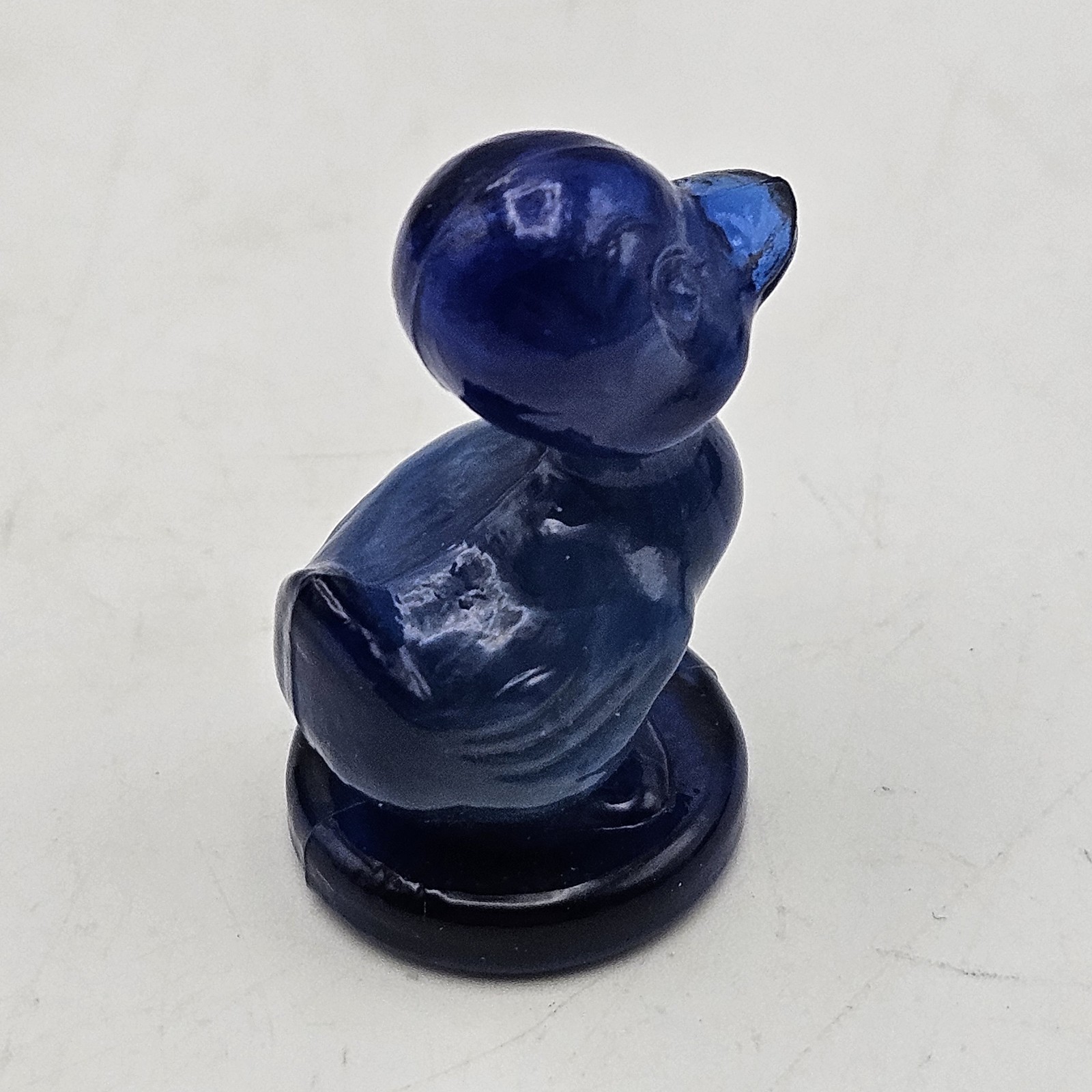 Boyds Glass ~ Debbie Duck Duckling ~ Cobalt Blue Slag