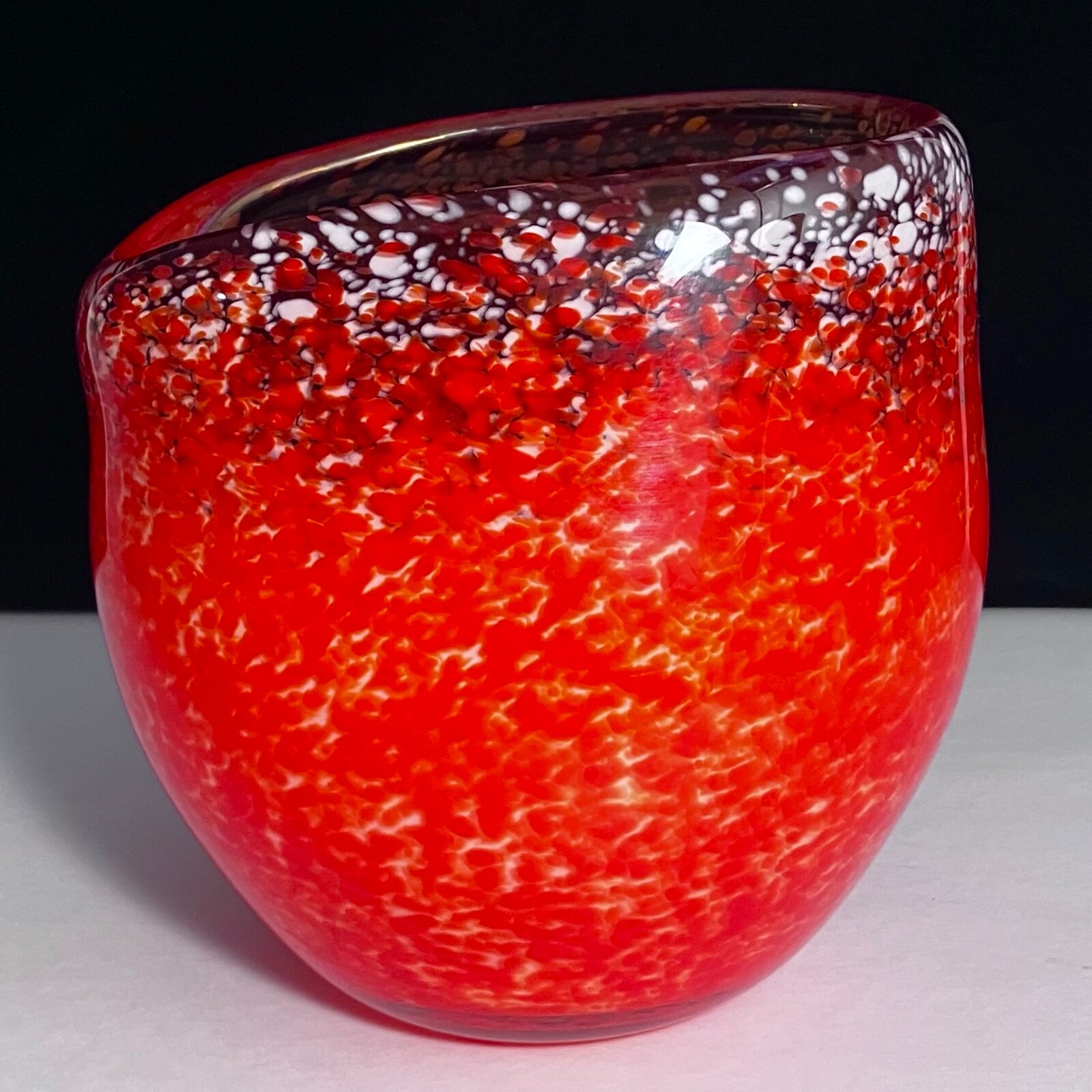 ZALLIQUE STUDIO Magma Vase / Unique Vintage American Art Glass / Slight Defects