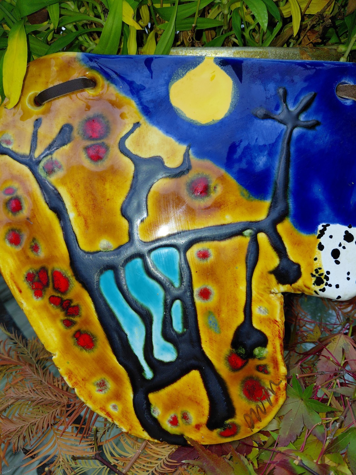 Matteucci Art Gallery Signed Ceramic Art Tile By Suzanne Mears – Moonlight Fun