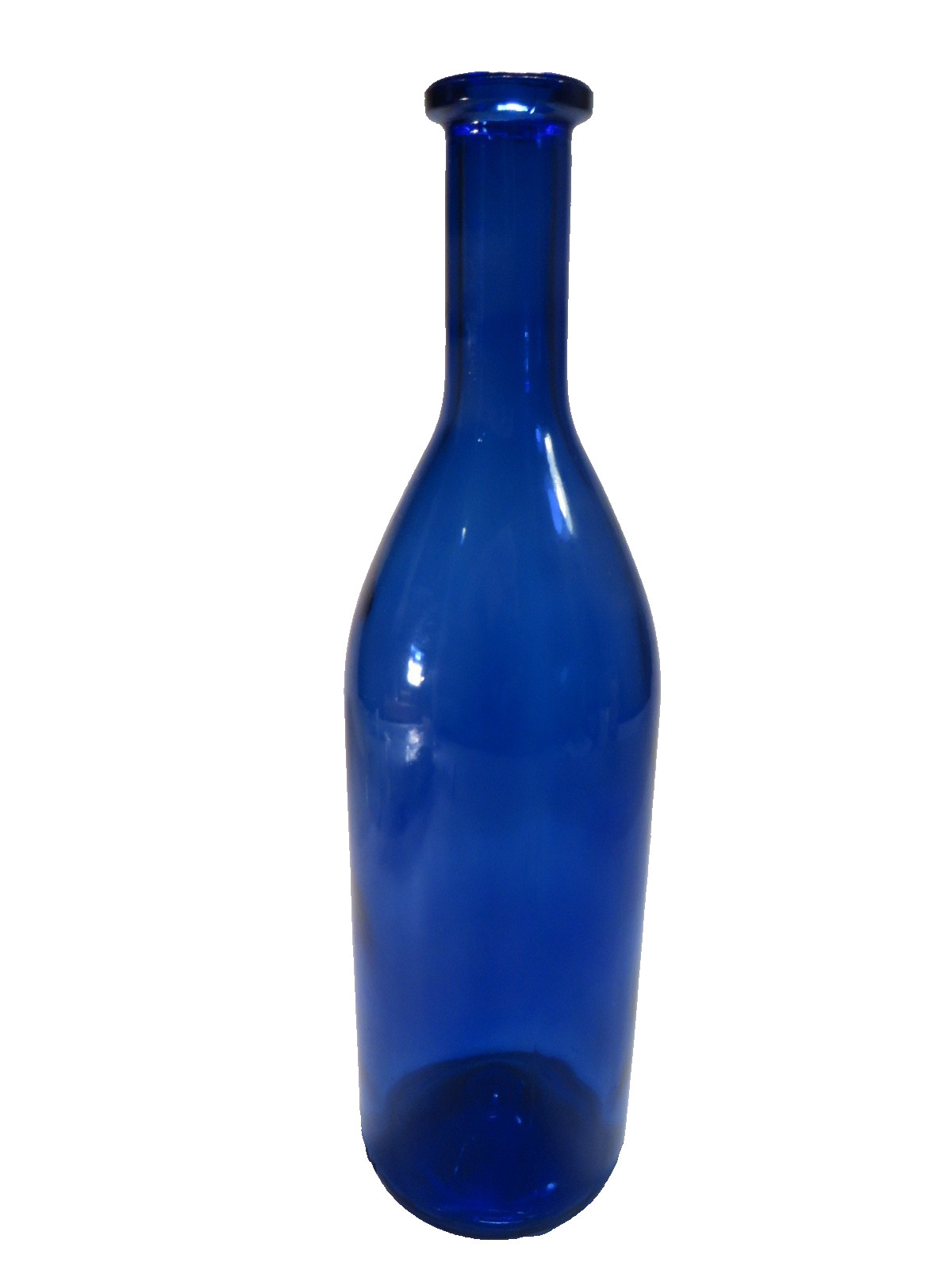Cobalt Blue Glass Bottle Decorative Glossy Solid Smooth 11.25″