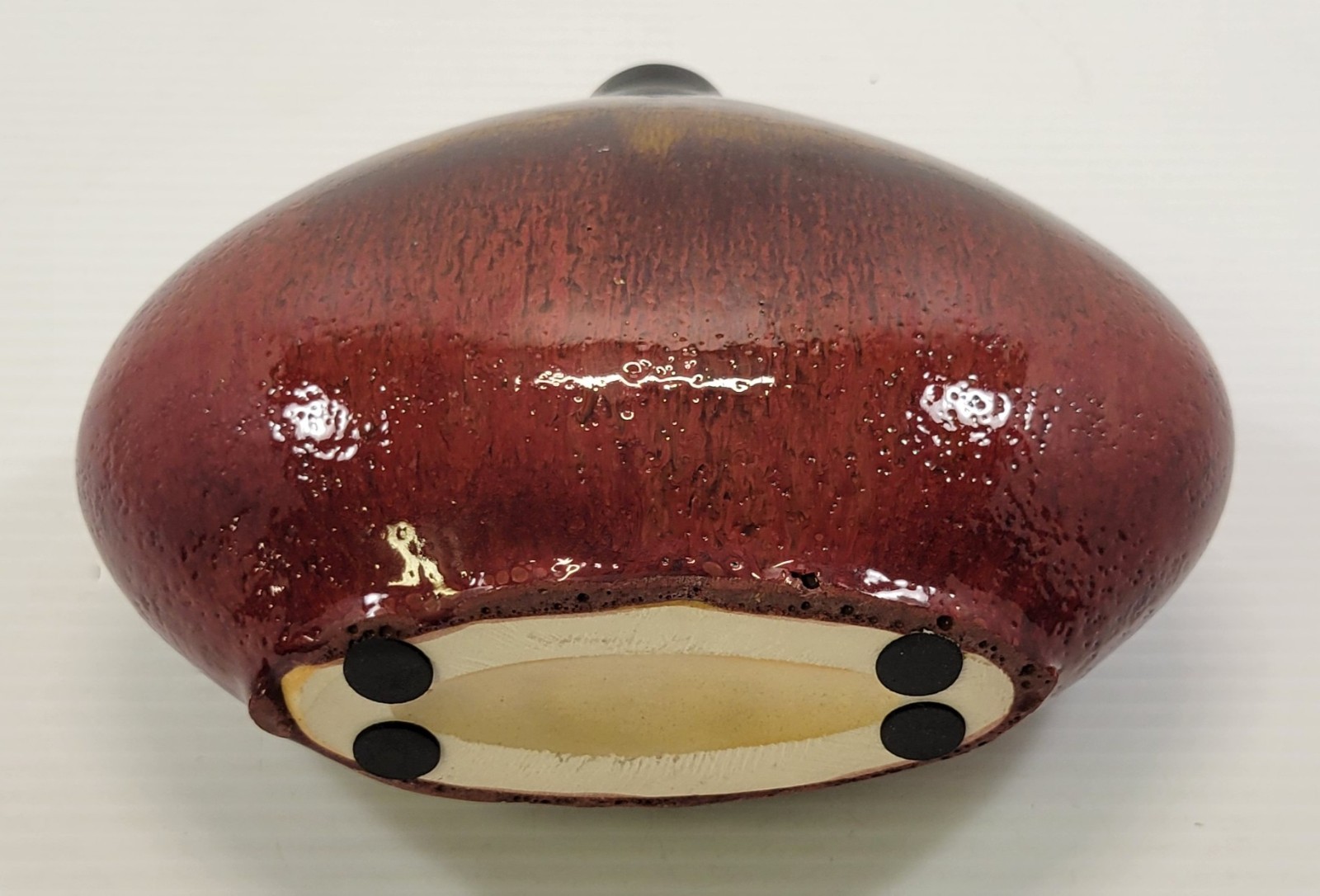 U) Drip Glazed Pottery Tabletop Brown Vase Decor