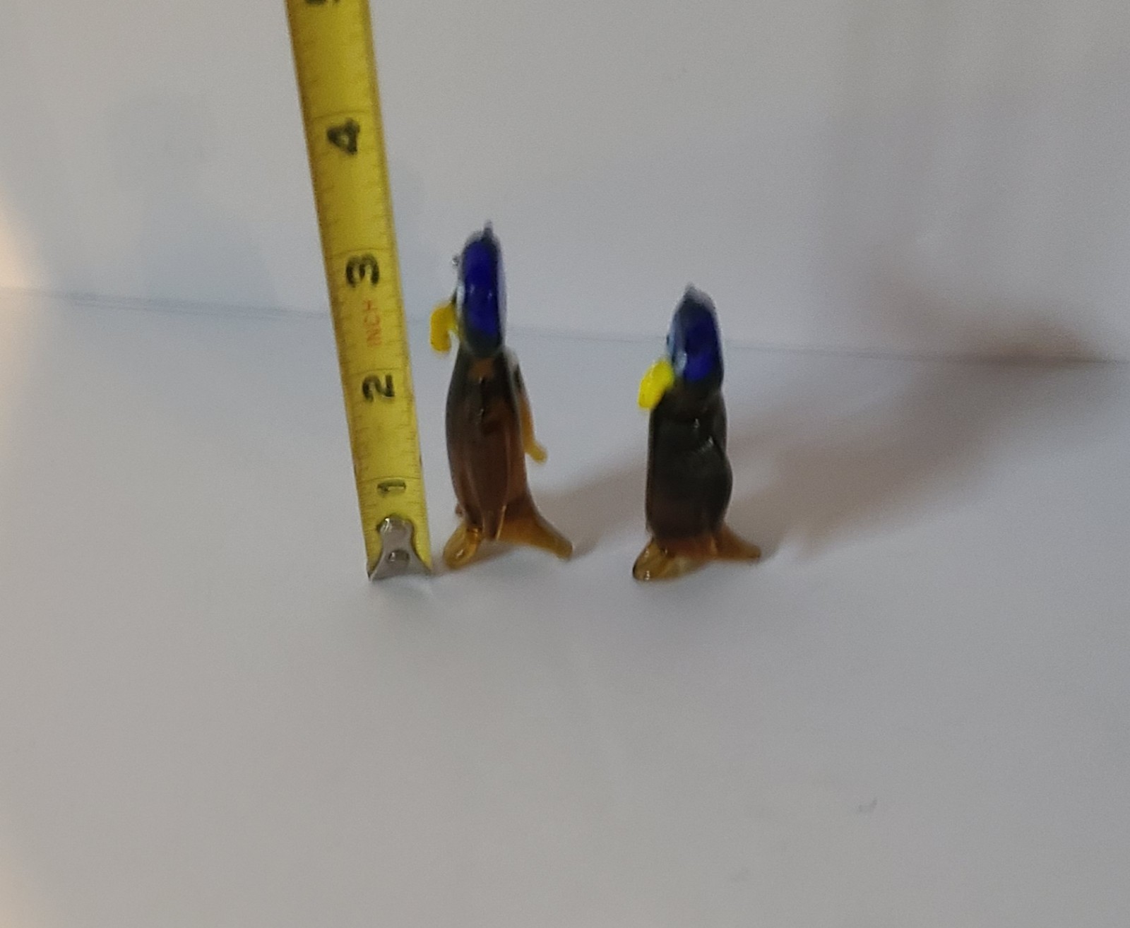 Vintage Hand-Blown Glass Miniature Animal Figures Lot Of 2 Birds Penguins