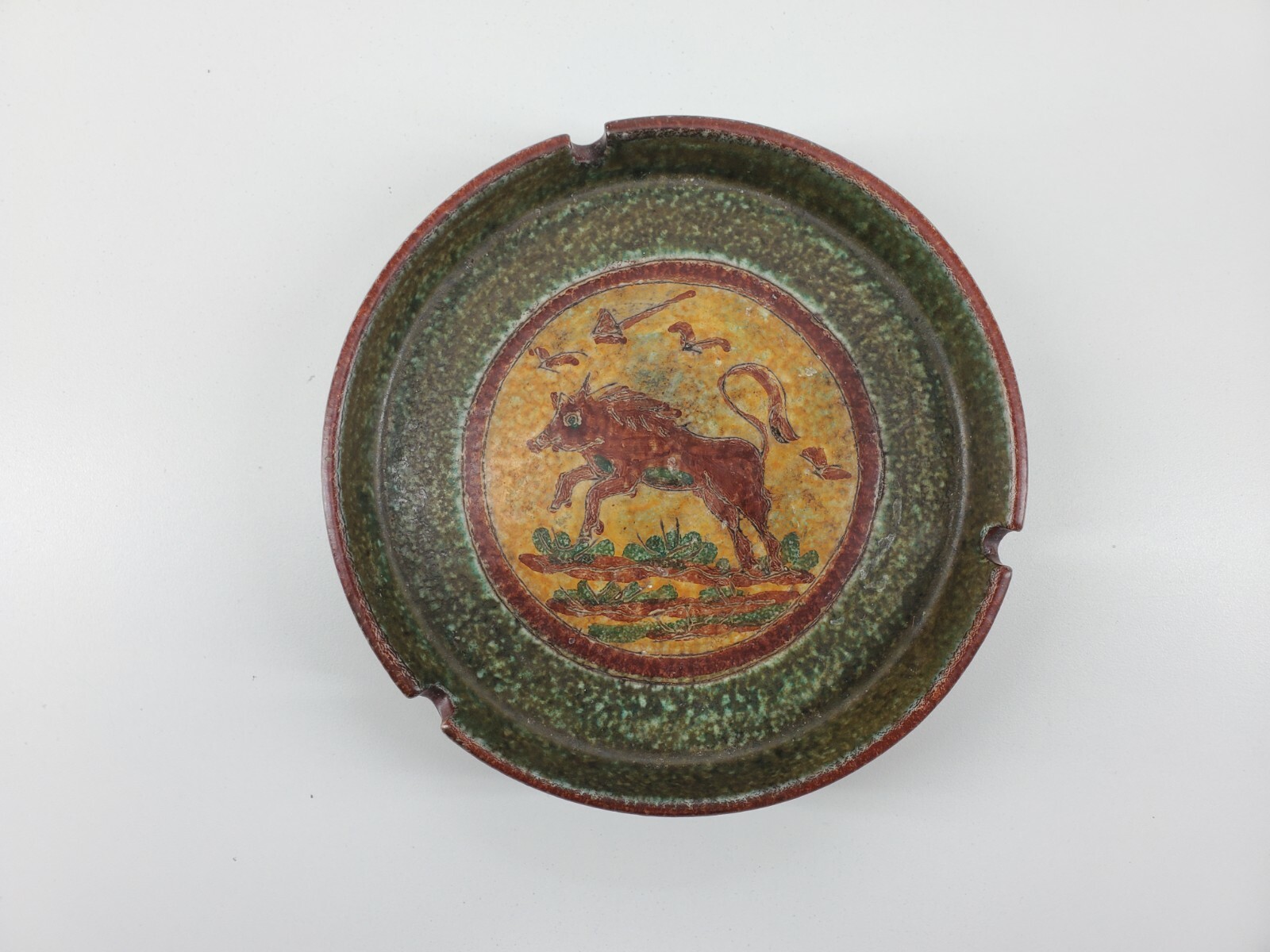 Italy Pottery Peasant Village PV 75571 Wild Boar 7″ ashtray