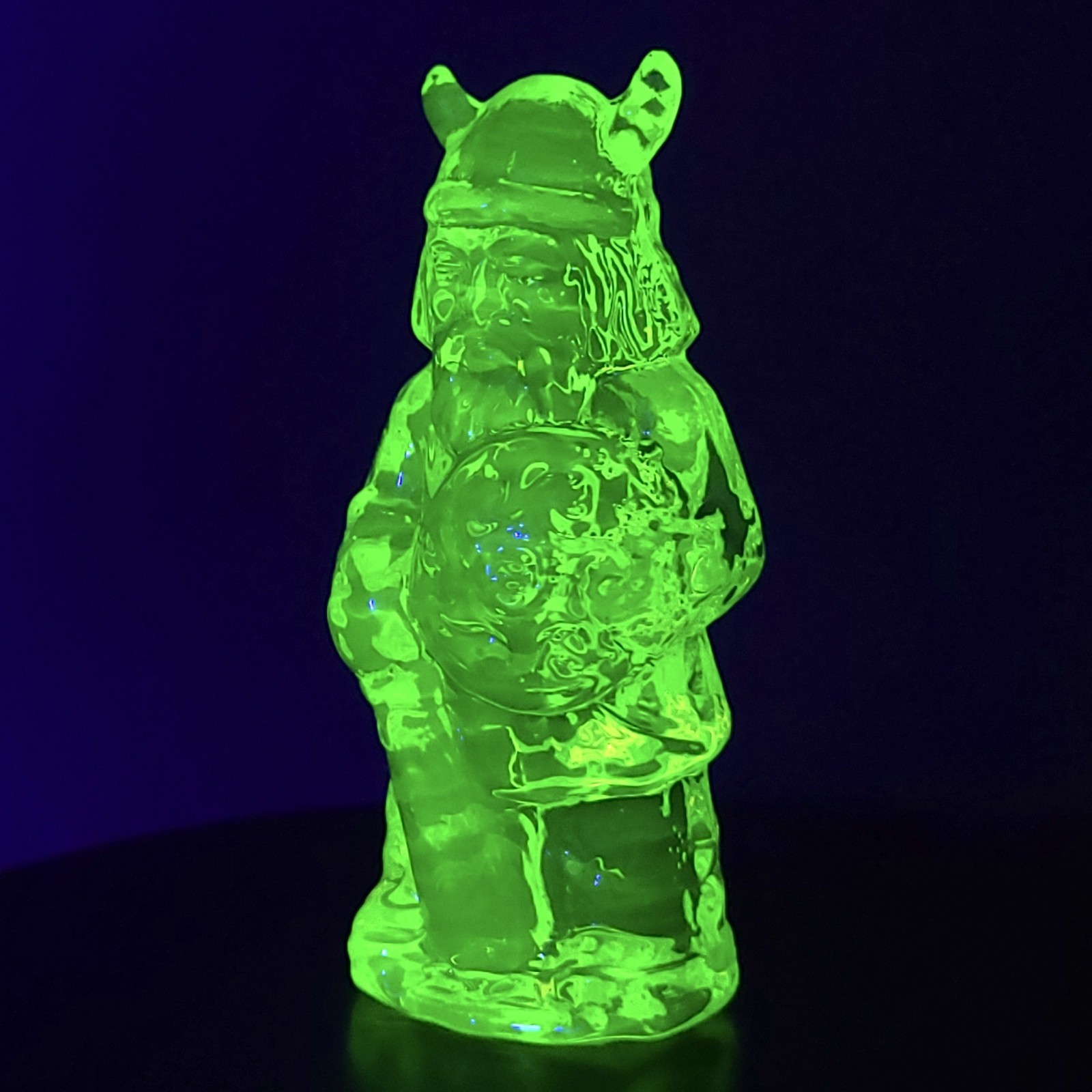 Viking Uranium Glass Collectible Vaseline Yellow Glass Figurine Art Glass
