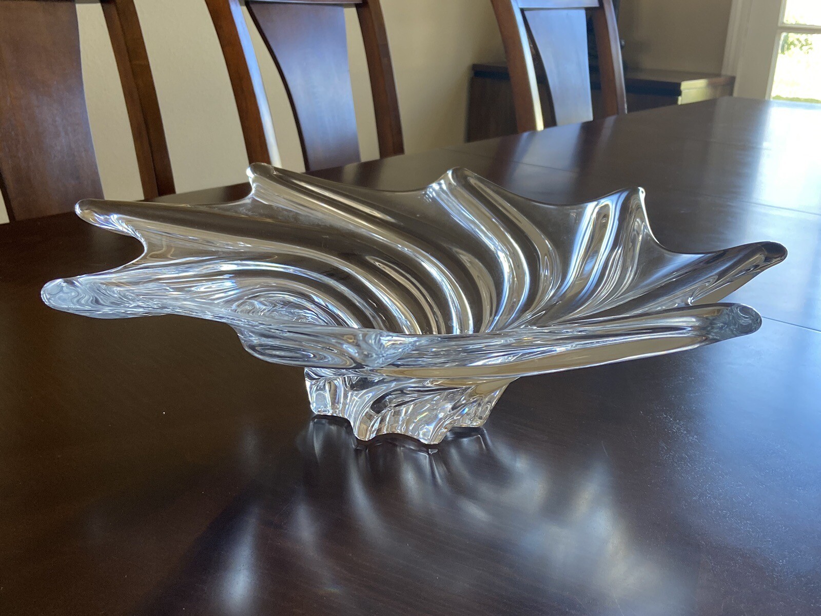 Vannes Le Chatel France Crystal Art Glass 1960s Centrepiece Mid-Century Modern