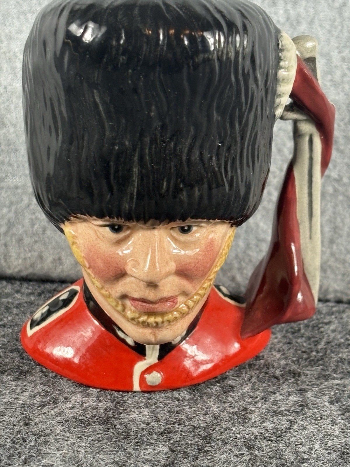 Royal Doulton Porcelain The Guardsman Small Character Jug, Shot – D6771 4″ Tall