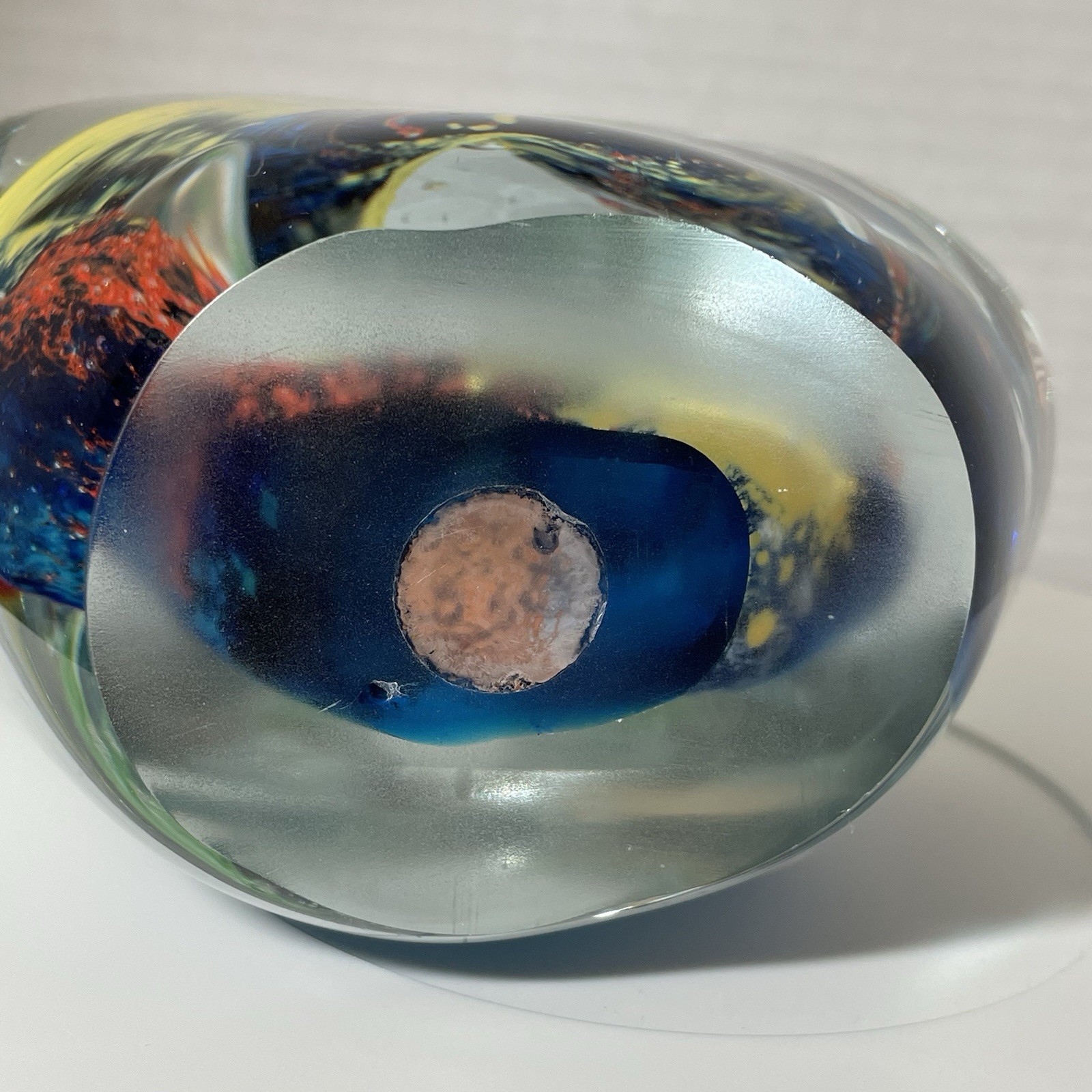 Murano Style Art Glass Paperweight Fish Aquarium Tropical 5” x 6”Sculpture 4 LB