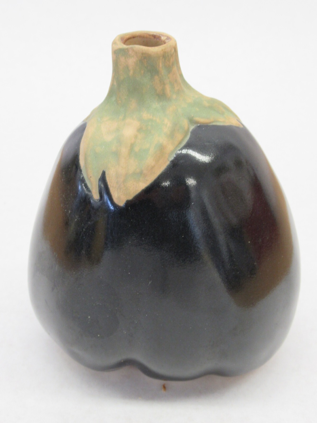 Patricia Garrett Pottery 1990 GREAT IMPRESSIONS eggplant ceramic vase