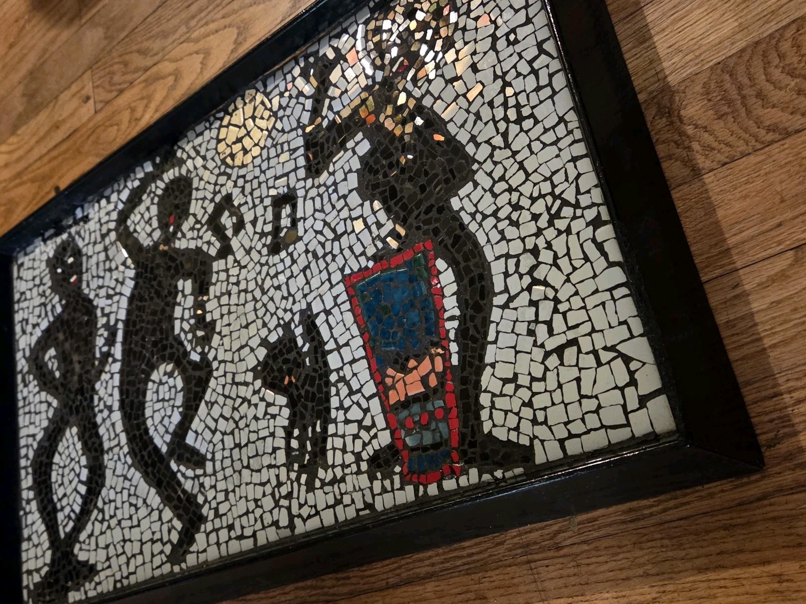 Mid-Century Mosaic Art Glass Tiles-Figures Playing Music & Dancing-Contemporary