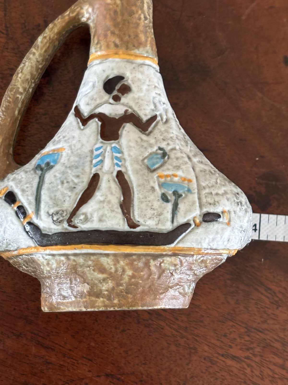 Vintage Handmade F.Lli Marchi Brescia Ancient Egypt Vase Pitcher Italian Pottery