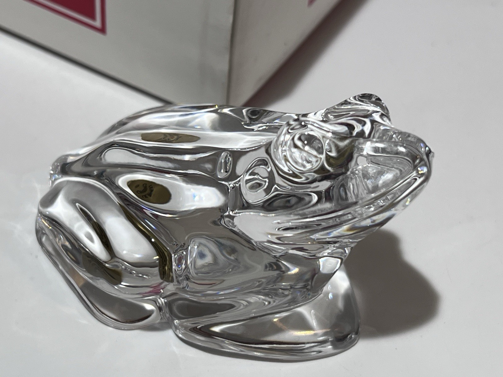 FROG Paperweight Royal Crystal Rock RCR Italy Figurine Cute