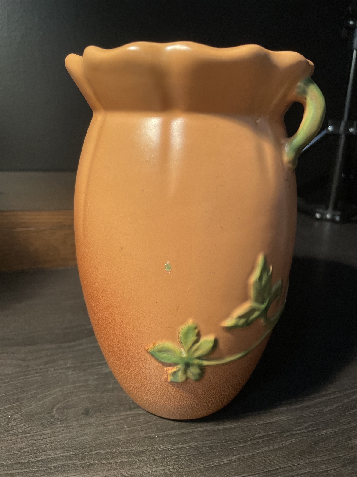 Weller Pottery Brown Green Leaves Mid Century G-23 Vase – SMALL CRACK