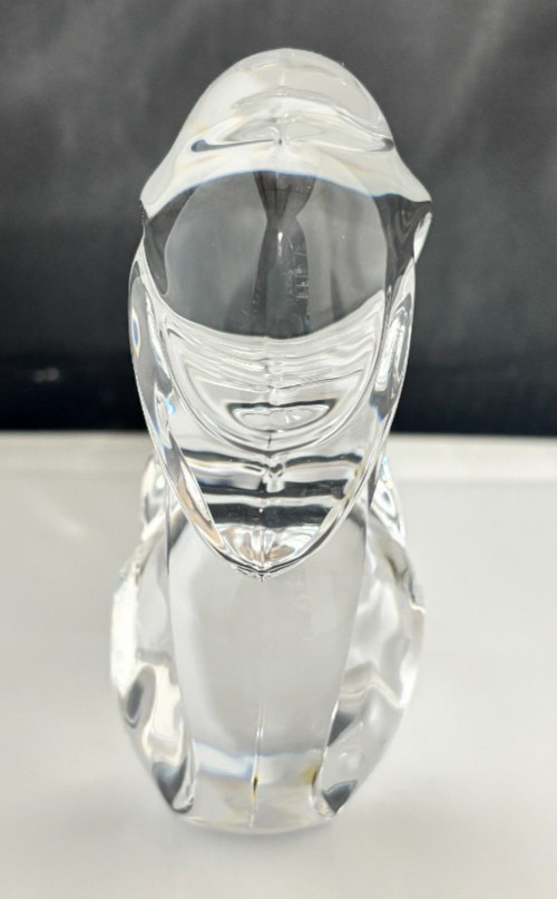 HOYA Crystal Squirrel Figurine Paperweight Clear Glass Japan Vintage Decor