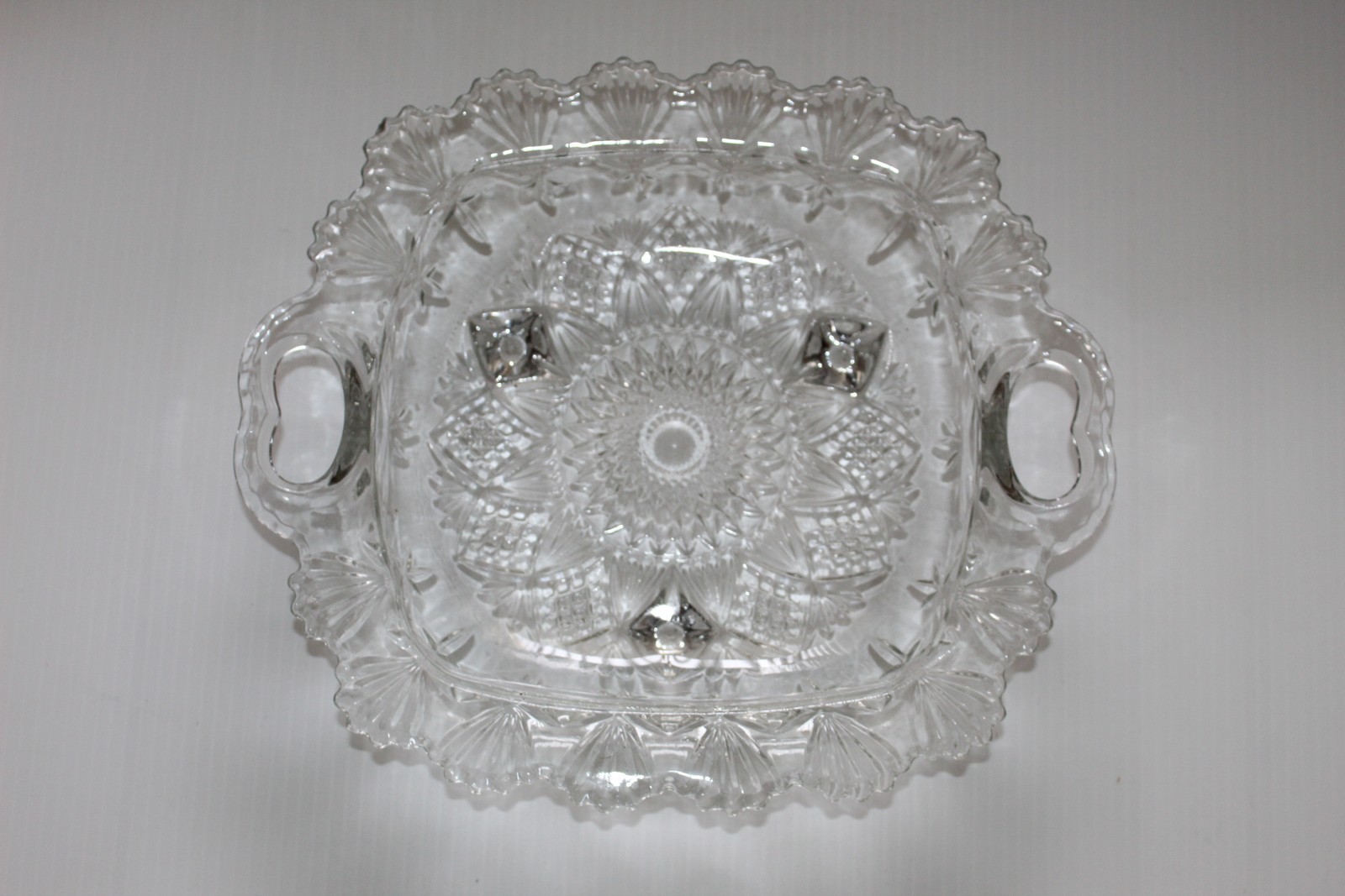 Vintage Pasari Indonesia Clear Pressed Glass Serving Dish 10.5″ Square