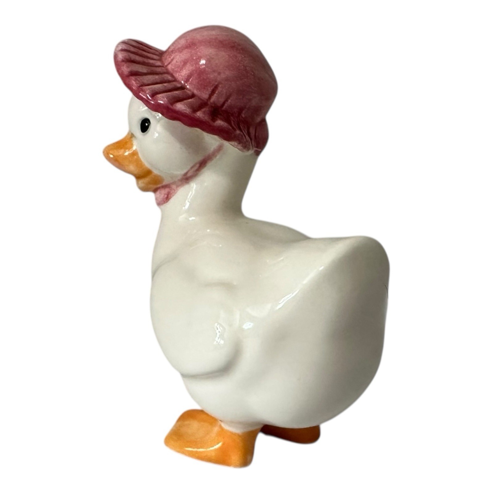 Lot Of 2 Vintage Enesco Duck Figurines Wearing Sun Hat Hand Painted 4”