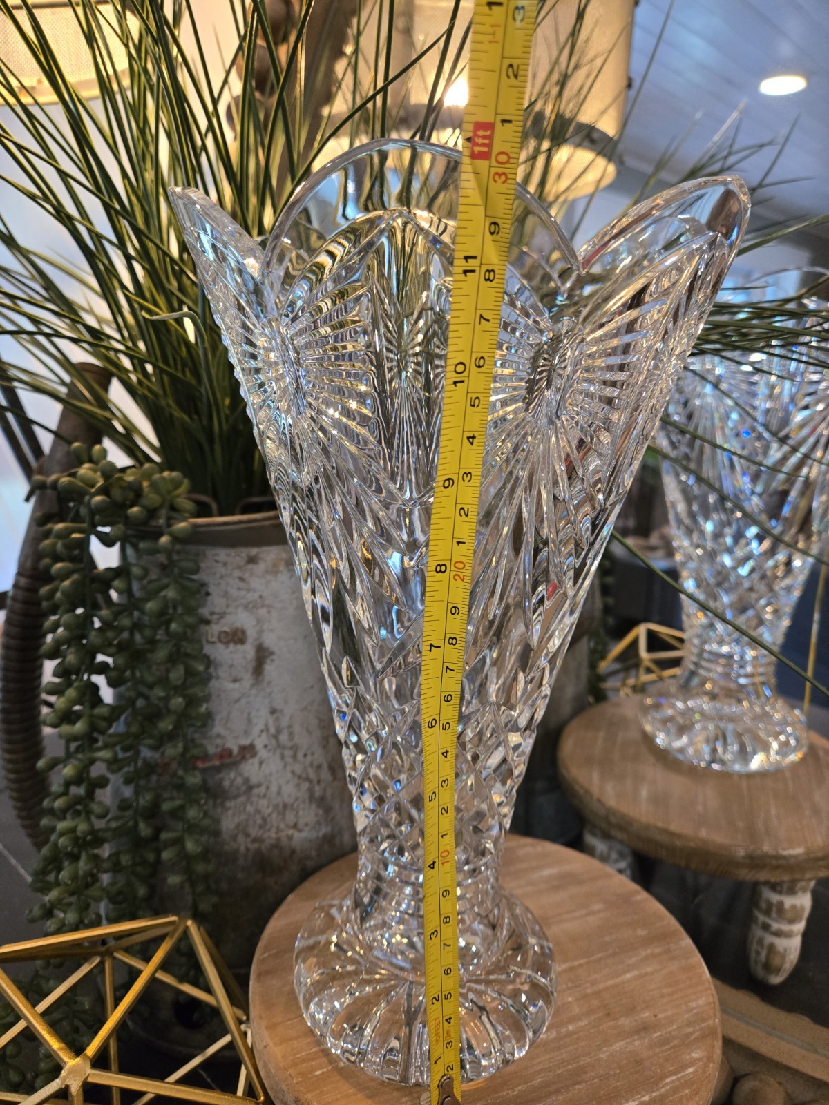 WATERFORD CRYSTAL CELEBRATION DESIGNERS GALLERY COLLECTION BUTTERFLY VASE 12″
