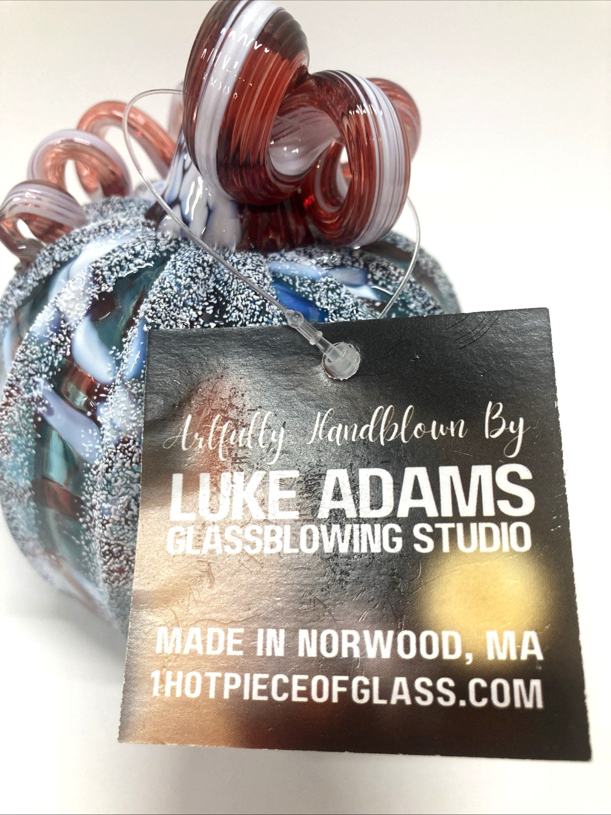 Luke Adams Glassblowing Studio Baby Winter Frost Pumpkin Red Green White