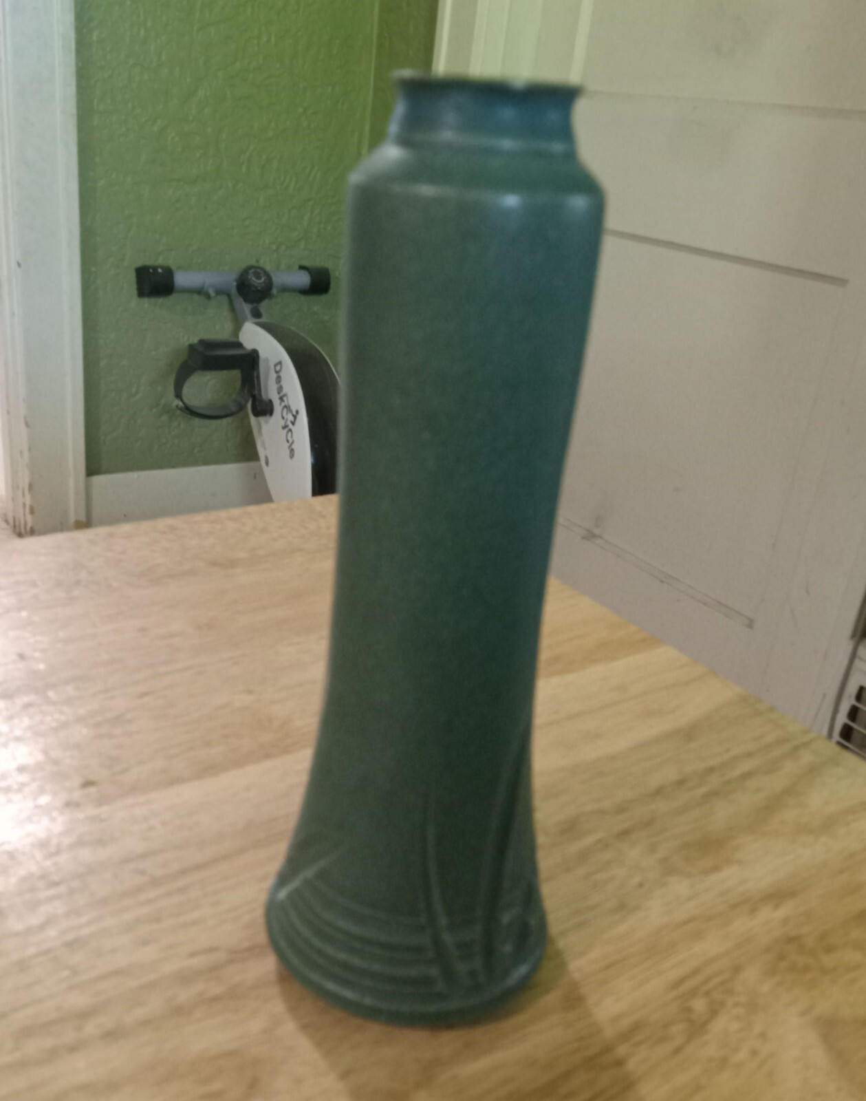 Nichibei Potters Vase Green 7.25” Tall Signed by Cheryl Costantini