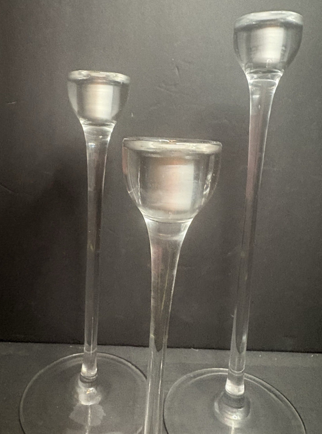 Retired 90’s IKEA Blomster design P Amsell/B Berlin Glass Candlesticks Set of 3