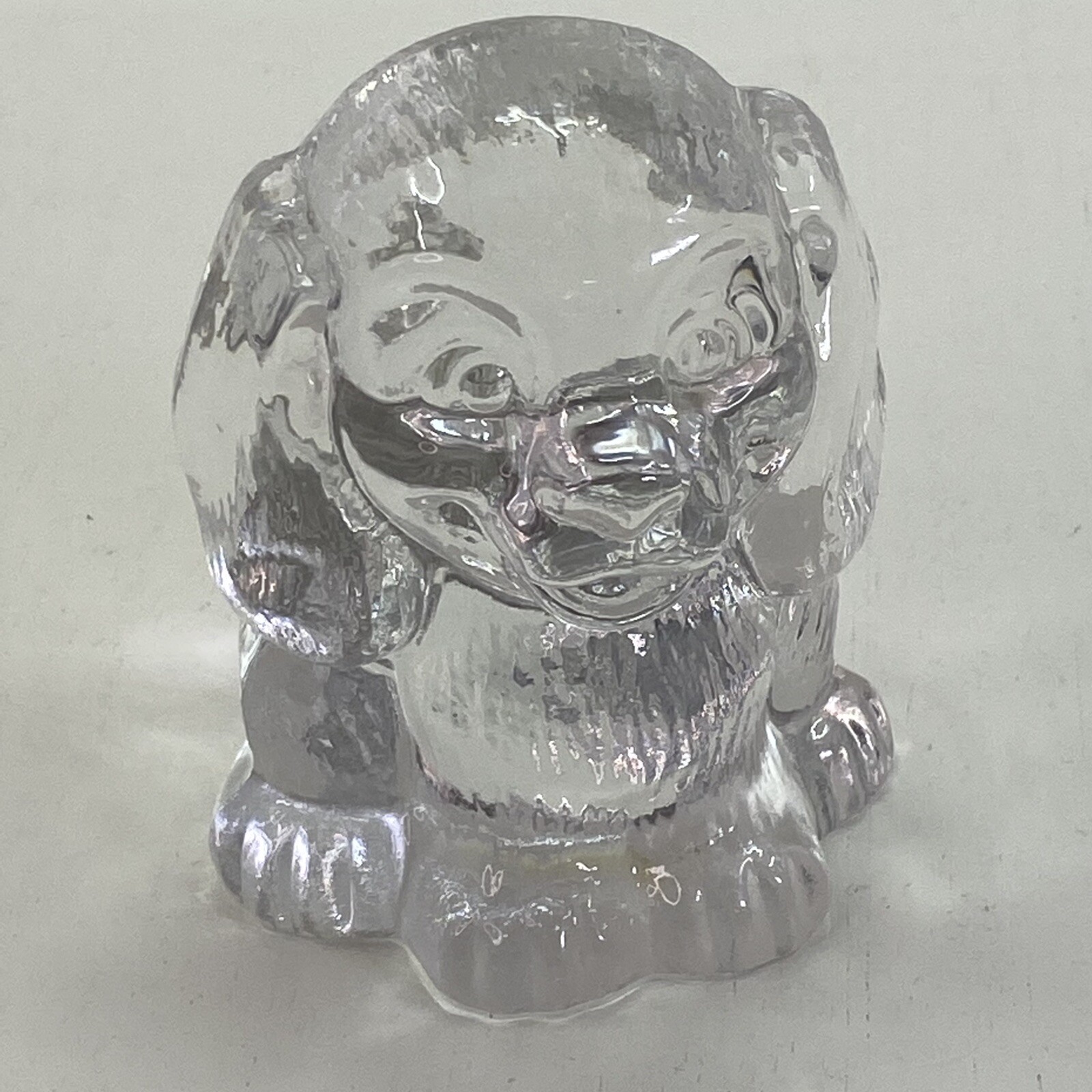 VTG Goebel Puppy Dog Clear Bleikristall Crystal Glass Paperweight West Germany