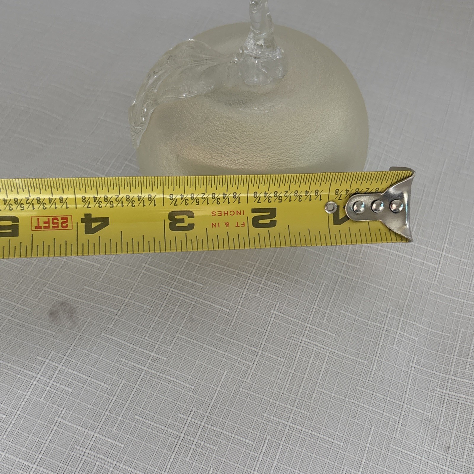 VTG Silvestri Apple Art Glass Paperweight Matte Gold Dust Fruit