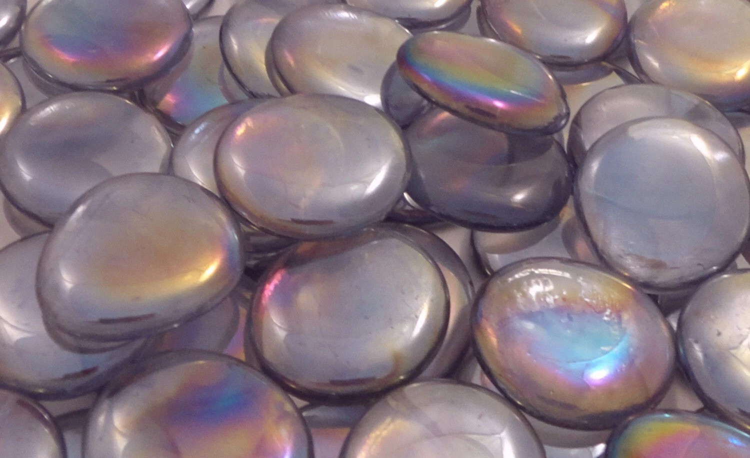 10 lbs Large Lilac Lavender Iri Glass Gems 35-45 mm Approx 1.5 in Mosaic Qual