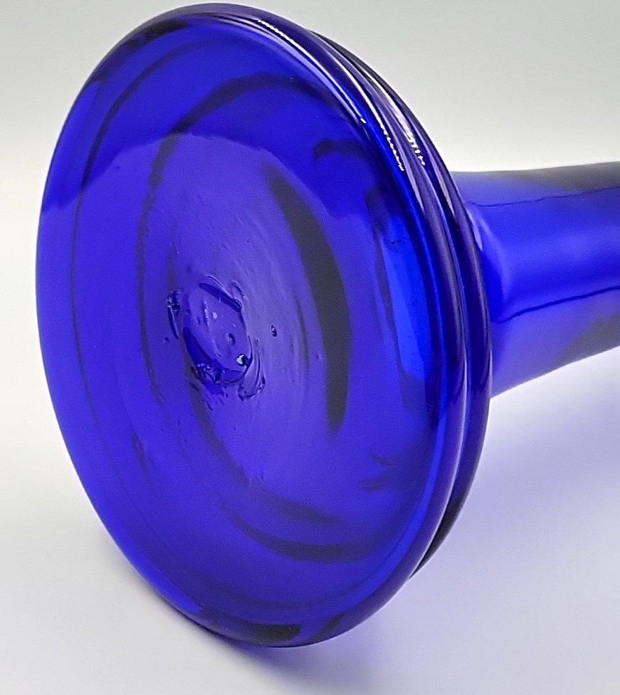 Vintage Blenko Glass #9025 Cobalt Blue Single Candle Stick Holder 9.5 inches