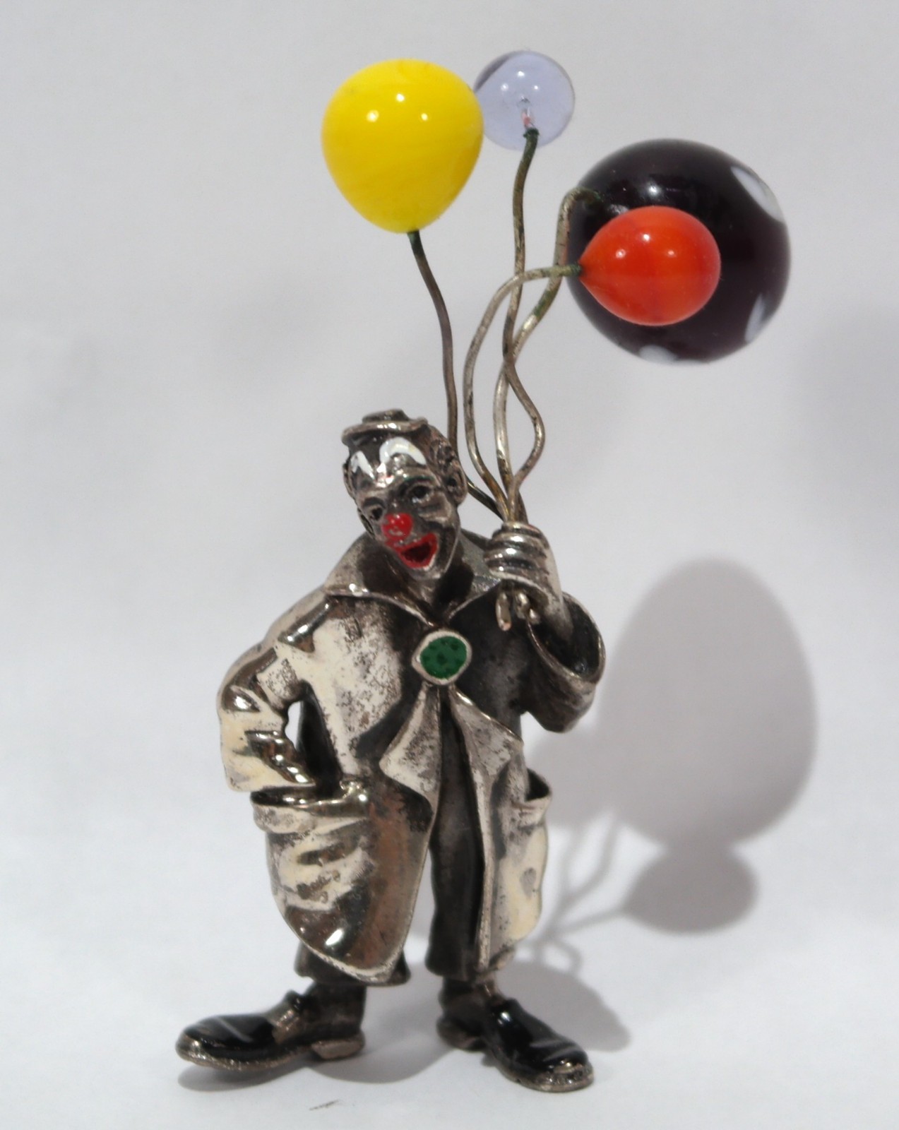 Angini Arezzo Sterling Silver & Enamel Clown Murano Color Balloons