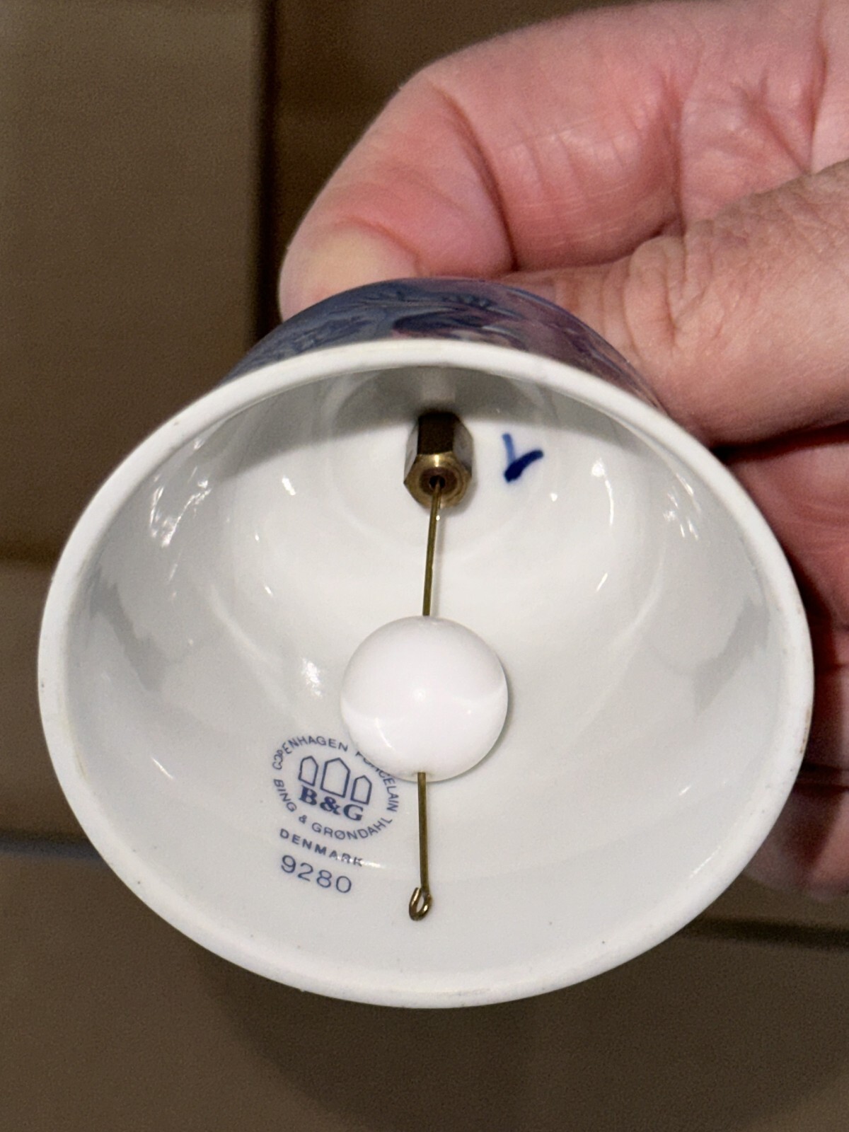 1980 Ceramic Christmas Bell Bing & Grondahl Number 9280 – No Original Box
