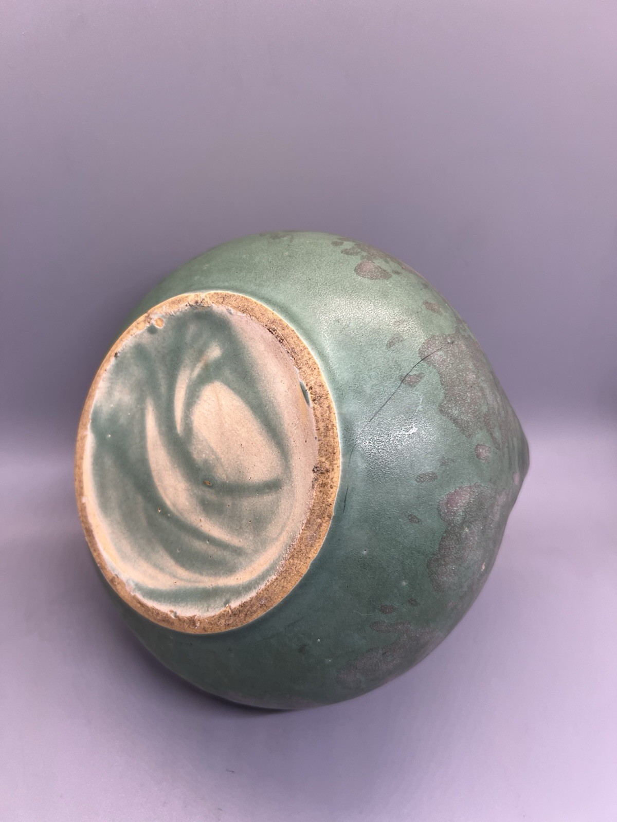 Vintage Brush McCoy Pottery Green Matte New Art Vellum Fawn Vase 1930’s 5″