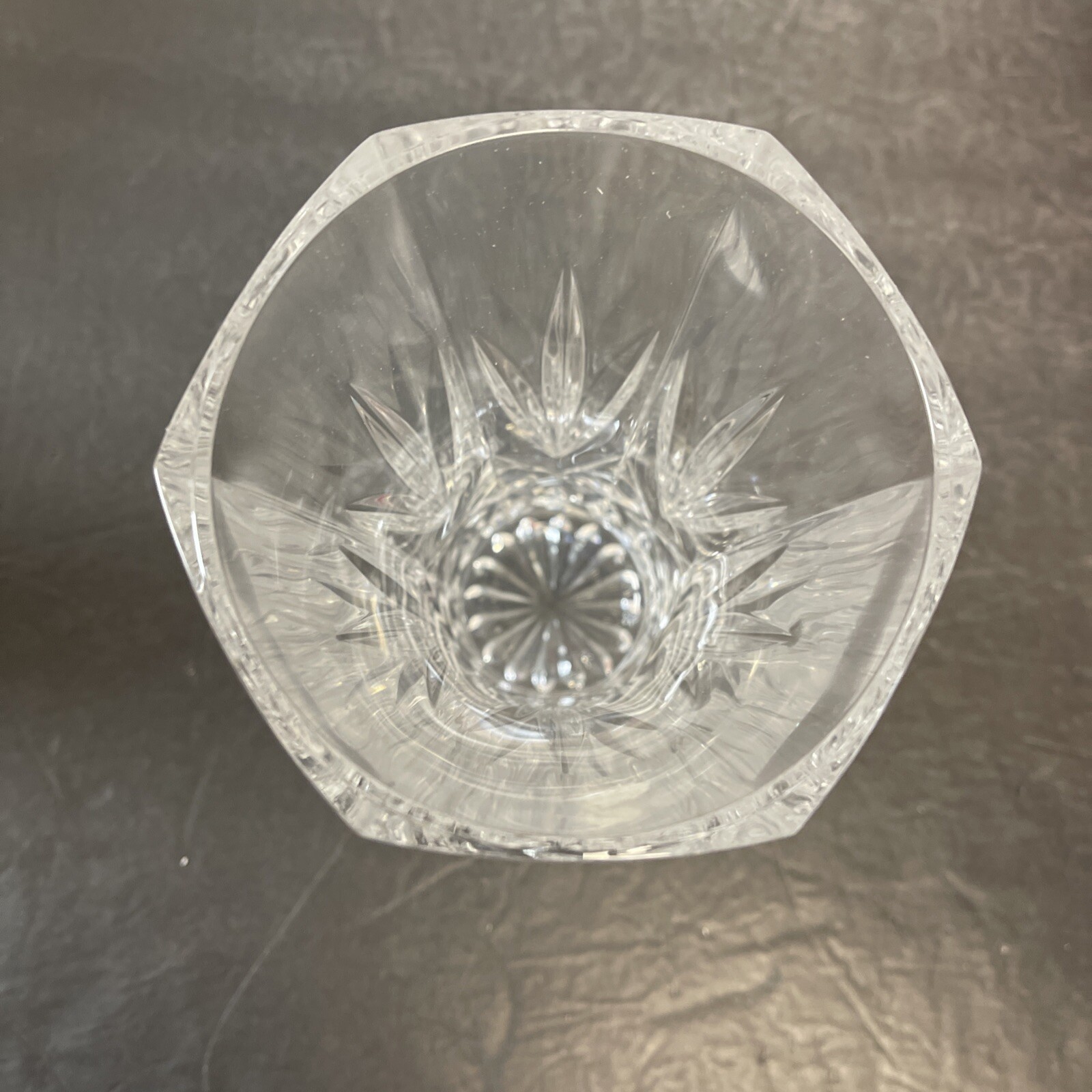 RCR Vase 180 7″ Tall Diamond Cut Crystal Flower Vase Made In Italy In Box