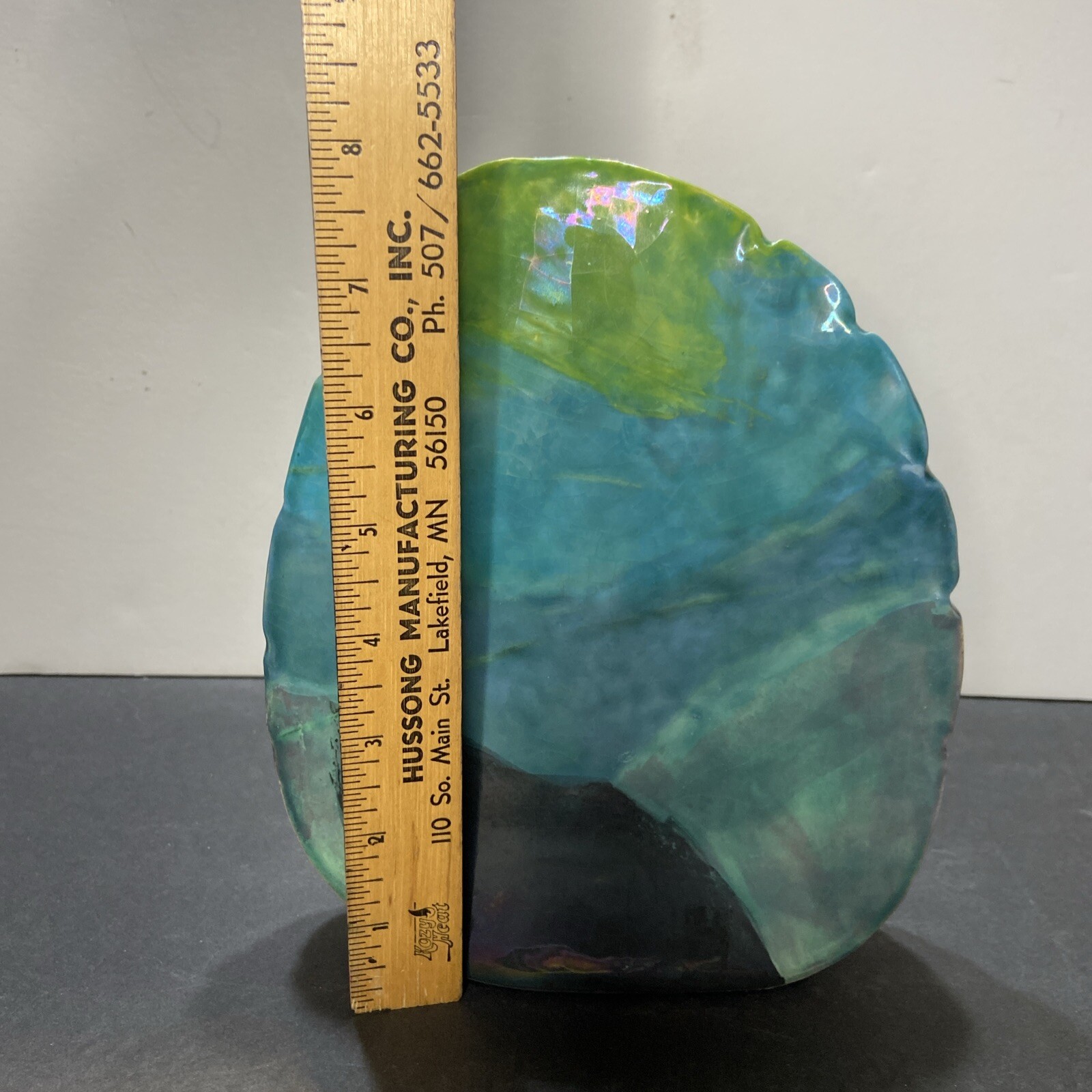 WALT HYLER Art Pottery SLAB VASE Original Hand Formed Ceramic 8” X 6.5” 1997