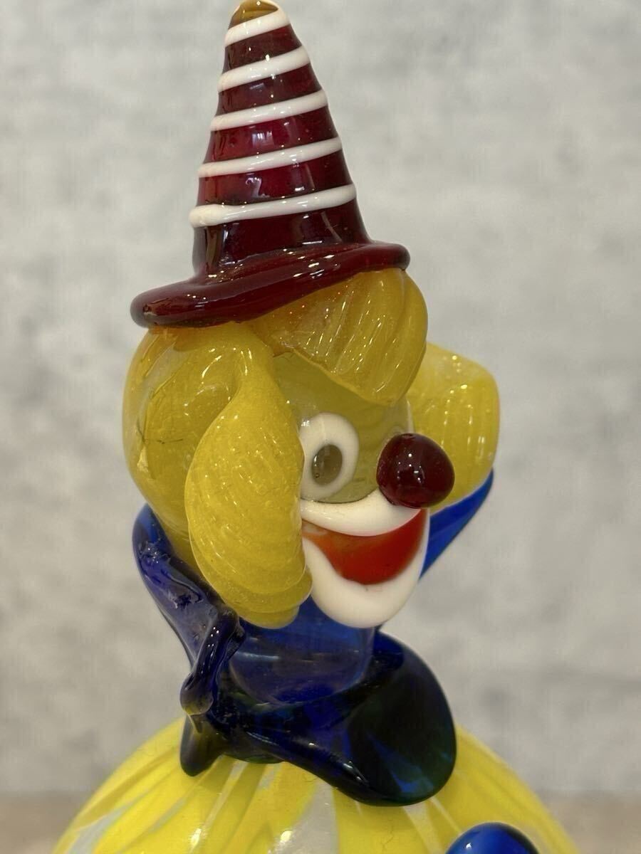 1970s Nice Vintage Venetian Murano Glass Clown Figurine H22.5cm made in Italy